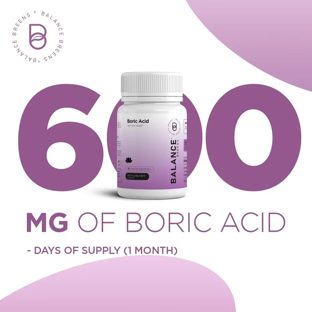 Boric Acid Suppositories for Women 600 mg - 30 Vaginal Use Capsules - ph Balance Pills, Odor Control Balancebreens Au supplements