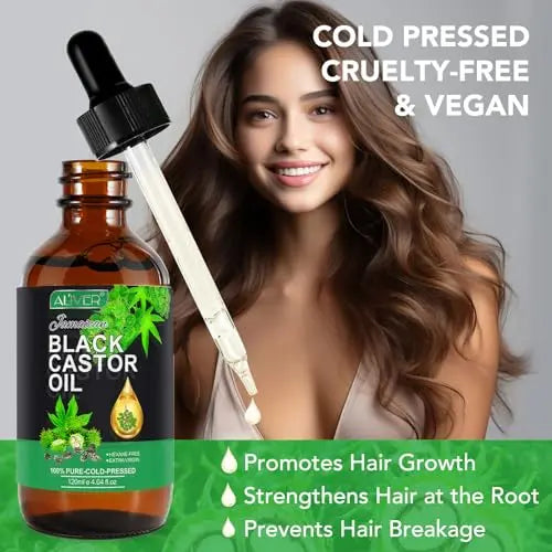ALIVER Jamaican Black Castor Oil (2 Pack), Jamaican Castor Oil Organic Cold Pressed Unrefined ALIVER Au supplements