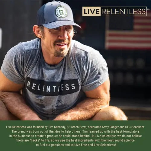 Live Relentless by Tim Kennedy, Drive Pre-Workout, Merica's Strawlemon, 30 Servings Live Relentless Au supplements