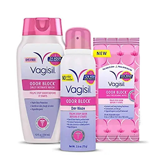 Vagisil Odor Block Multipack for Women, Daily Intimate wash, 20 Feminine Wipes, and Dry Wash Vagisil Au supplements