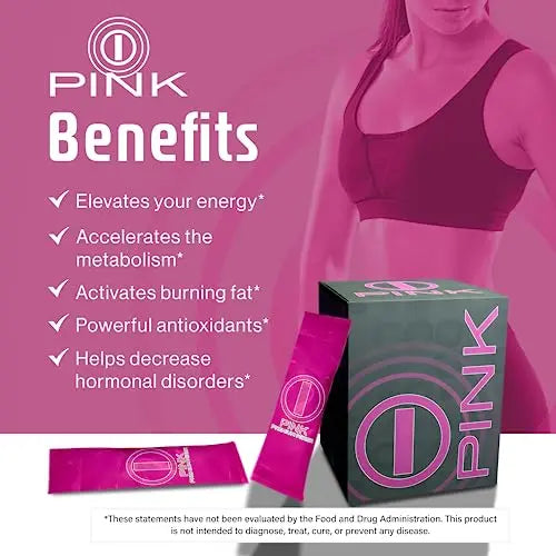 Energy Drink Powder, bHIP Pink for Women 30 Drink Mix Packets. Energy Supplements b:hip Au supplements
