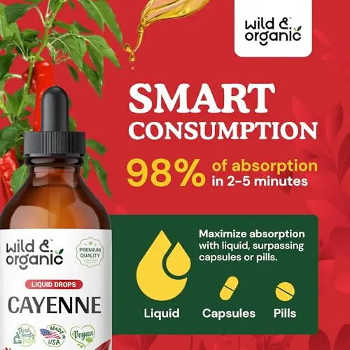 Cayenne Pepper Supplements - Organic Cayenne Pepper Tincture - Cayenne Pepper Liquid Wild & Organic Au supplements