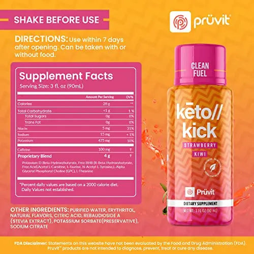 Pruvit Keto Kick Strawberry Kiwi Exogenous Ketones Exalt The Benefits of Natural Slim PRÜVIT Au supplements