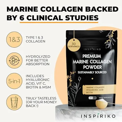 Marine Collagen Powder for Women - Marine Collagen with Hyaluronic Acid, Vitamin C Inspiriko Au supplements