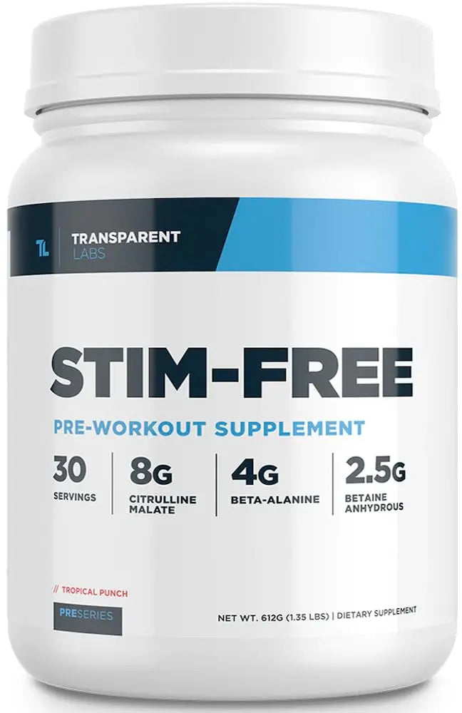 Transparent Labs Stim-Free Pre-Workout - Caffeine & Stim Free Pre Workout Powder Transparent Labs Au supplements