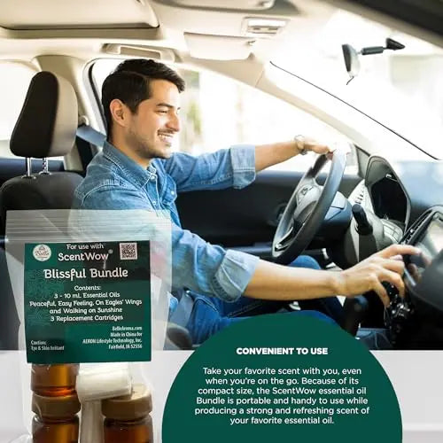 ScentWow® Aromatherapy Car Diffuser Refill Essential Oil Bundle with Three Refill Pads and 10ml Bottles Belle Aroma Au supplements