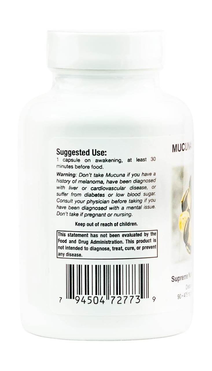 Supreme Nutrition Mucuna Supreme, 90 Pure Cowhage Vegetarian Capsules