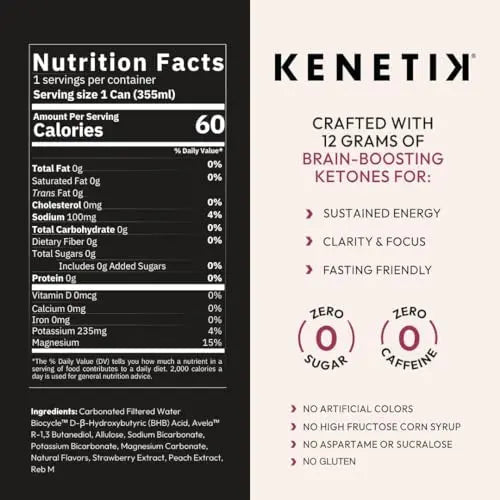 KENETIK Ketones Drink, Caffeine & Sugar Free, Keto Friendly Drinkable Ketones for Clean Kenetik Au supplements