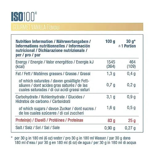 Dymatize ISO 100 Hydrolyzed Gourmet Vanilla 932g - Whey Protein Hydrolysat + Isolat Powder Dymatize Au supplements
