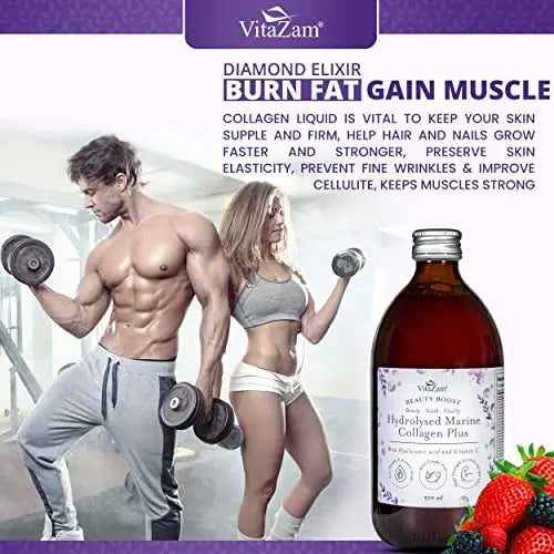 Diamond Elixir Marine Liquid Collagen Type 1 & 3 Hydrolysed Collagen Peptides 10000mg VitaZam Au supplements