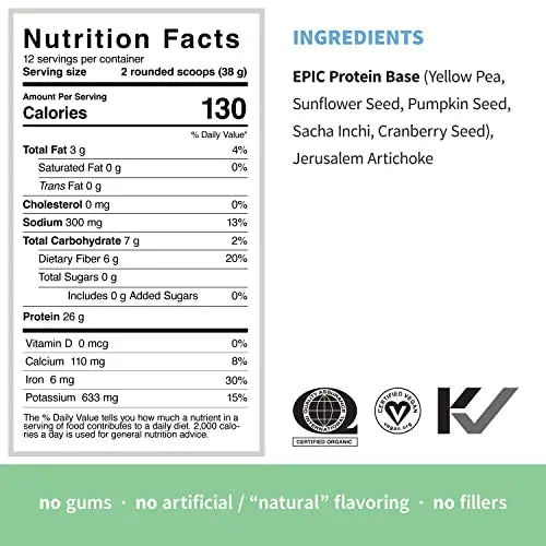 Sprout Living, Epic Protein, Plant Based Protein & Superfoods Powder, Original, Unflavored Sprout Living Au supplements