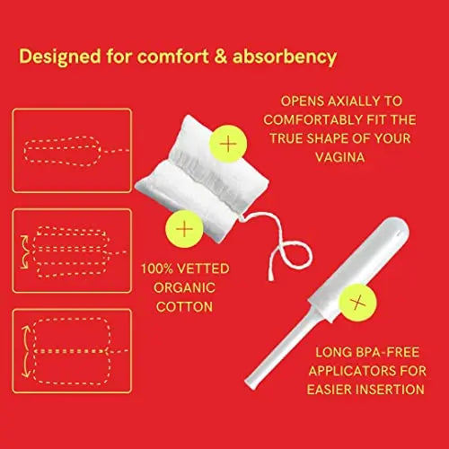 August Organic Cotton Tampons, Light tampons, BPA Free Long Applicators, Non-Toxic Organic tampons August Au supplements