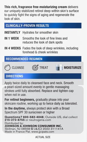 Neutrogena Rapid Wrinkle Repair, Retinol Face Moisturizer, Daily Anti-Aging Neck & Face Cream with Hyaluronic Acid, Retinol Cream