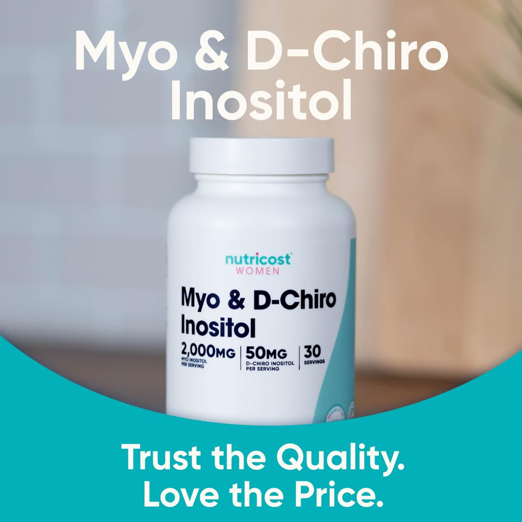 Nutricost Myo Inositol & D-Chiro Inositol for Women 2000mg, 120 Capsules, 2000mg Myo & 50mg D-Chiro Per Serving, 30 Servings