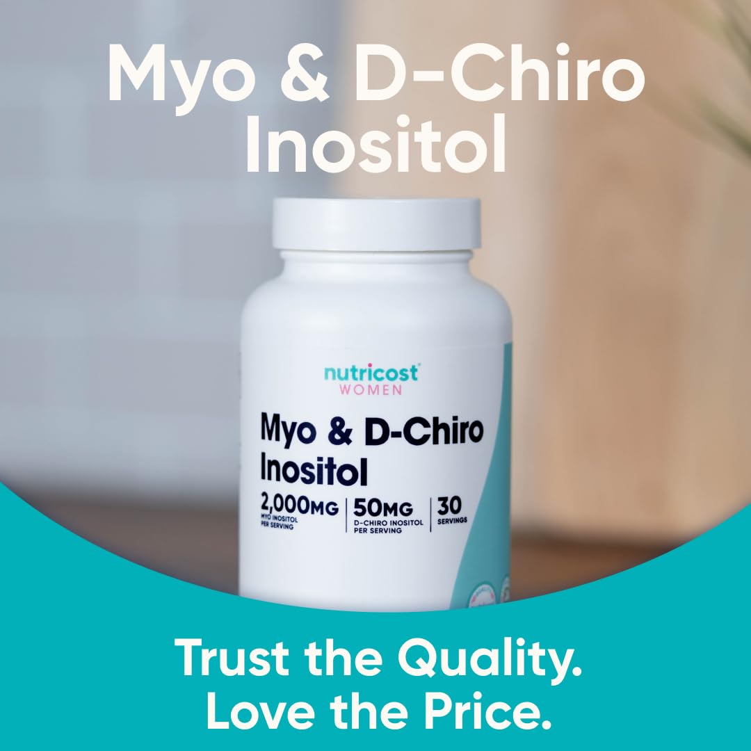 Nutricost Myo Inositol & D-Chiro Inositol for Women 2000mg, 120 Capsules, 2000mg Myo & 50mg D-Chiro Per Serving, 30 Servings