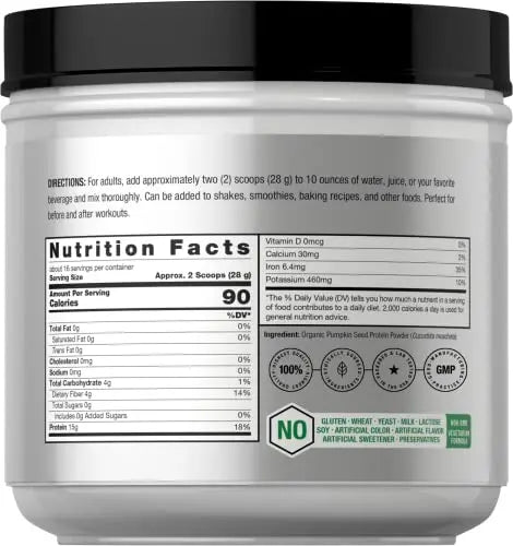 Pumpkin Seed Protein Powder Organic | 16 oz | Vegetarian, Gluten Free, and Non-GMO Horbäach Au supplements