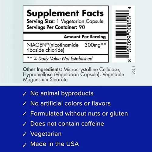 TRU NIAGEN 300mg | Patented Nicotinamide Riboside NAD+ Supplement | NR Supports TRU NIAGEN Au supplements