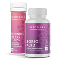 Seroflora Boric Acid Vaginal Suppositories 600mg (28ct) & 40 pH Test Strips for Women Seroflora Au supplements