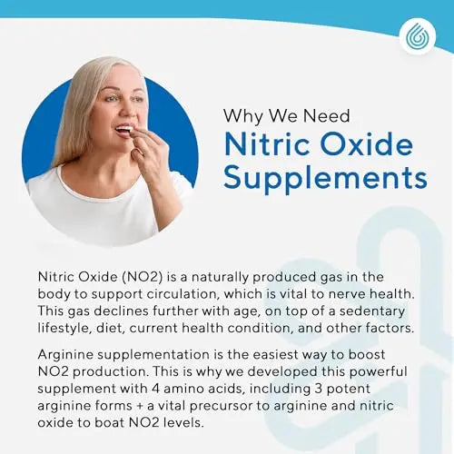 NERVE RENEW Nitric Oxide Booster - Nitric Oxide Supplement with L Arginine Hydrochloride NERVE RENEW Au supplements