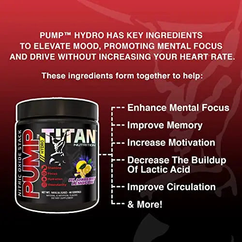 Pump- Nitric Oxide Boosting Stack Stim Free: Loaded with Citruline Malate for Maximum Titan Nutrition Au supplements