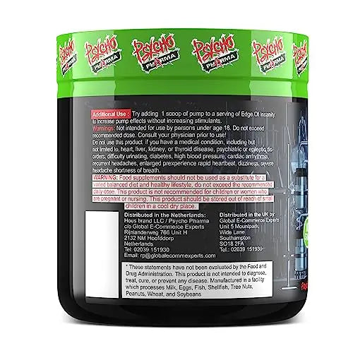 Psycho Pharma Pump it up. Pump it Way up Edge Pump Contains an All-Star Combination Psycho Pharma Au supplements