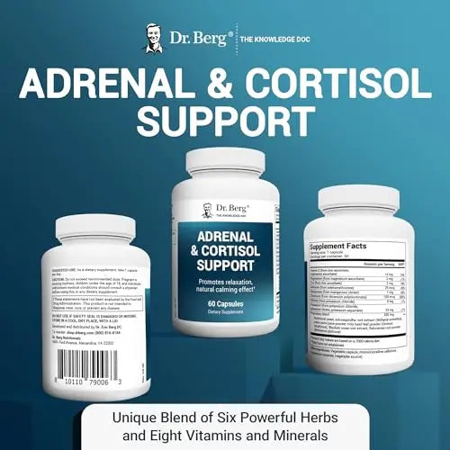 Dr. Berg Adrenal & Cortisol Capsules - Adrenal Supplement & Cortisol Manager - Mood Dr. Berg Nutritionals Au supplements