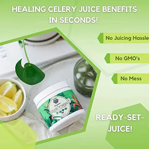 Organic Celery Juice Powder (40 Servings) Supports Gut Health, Detox Juice Cleanse Paradise Naturals, Purest Ingredients from the Source Au supplements