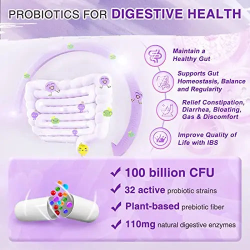 Probiotics for Women Digestive Health with Enzymes & Prebiotics 100 Billion | Vaginal Probiotics ZEBORA Au supplements