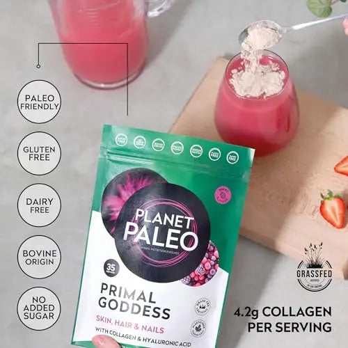 Planet Paleo Primal Goddess -Pure Collagen with Hyaluronic Acid and Zinc (210g, 35 Servings) Planet Paleo Au supplements