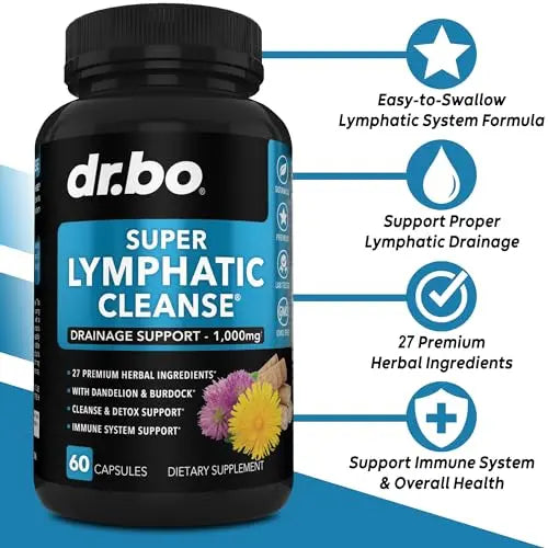 Lymphatic Support Herbal Supplement with Echinacea & Ginger - For Lymph Drainage & Detox DR. BO Au supplements