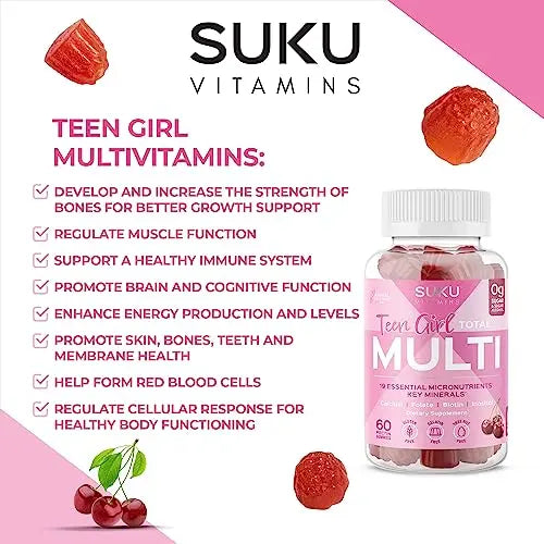 SUKU Vitamins Teen Girl Gummies – Sugar Free Vegetarian Gummy Vitamins Supplement SUKU Vitamins Au supplements