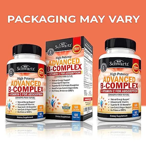 Vitamin B Complex with Vitamin C for Maximum Absorption - Methylcobalamin b12 BioSchwartz Au supplements