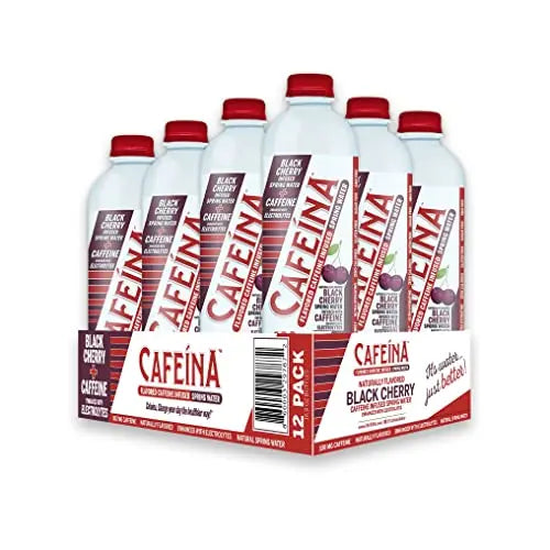 Cafeina - Naturally Flavored Black Cherry Caffeinated Spring Water (12 Pack) - 100mg Caffeine CAFEINA Au supplements