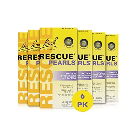 Bach RESCUE PEARLS, Natural Orange Vanilla Flavor, Natural Stress Relief, Homeopathic Flower Essence RESCUE Au supplements