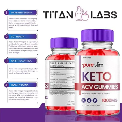 (3 Pack) Pure Slim Keto ACV Gummies, Pure Slim Keto ACV Advanced Weight Loss 1000 MG Titan Labs Au supplements