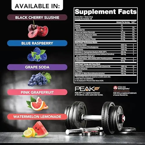 SteelFit Steel Pump - Advanced Pre-Workout Powder Drink - 30 Servings - Peak Performance SteelFit Au supplements
