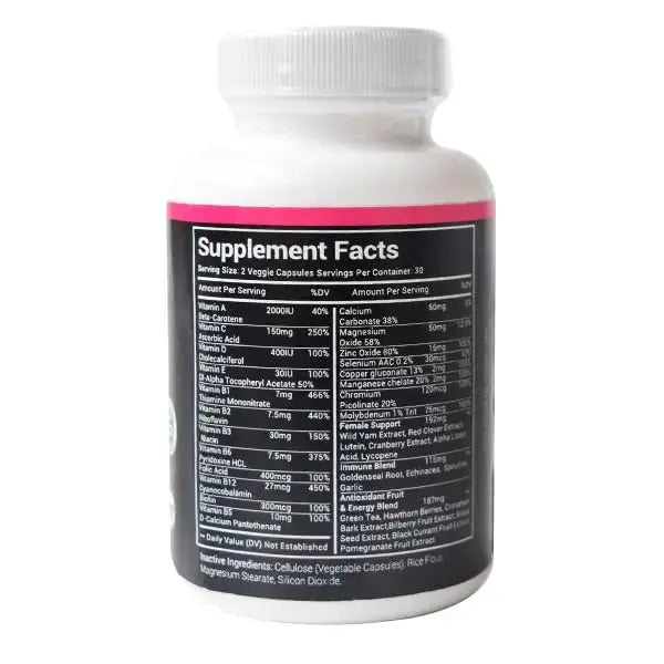 Stellar Labs Low FODMAP Vegan Women's Ultra Multi-Vitamin | Easy to Digest Daily Multivitamin Without Iron | Low Energy Supplement, Female Support | Stellar Labs Au supplements