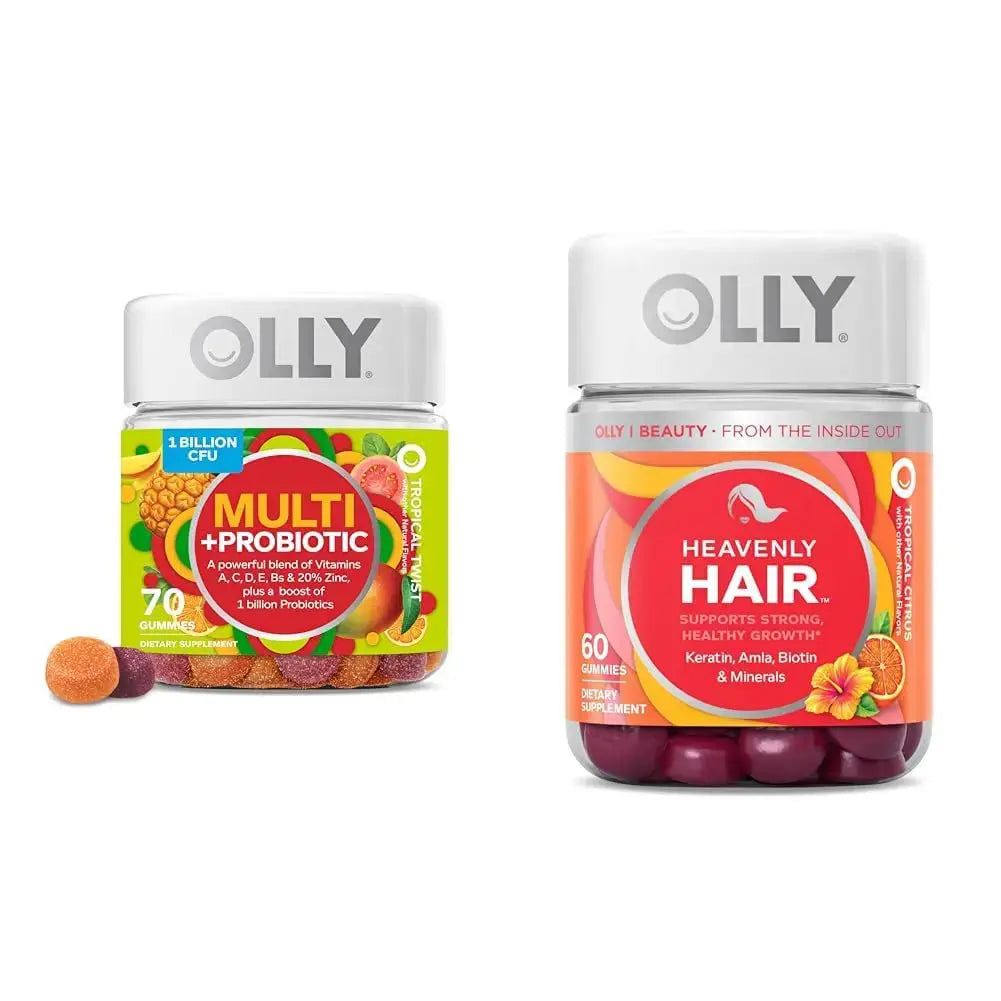 OLLY Multi + Probiotic Adult Multivitamin Gummy, 1 Billion CFUs, Digestive and Immune Support & Heavenly Hair Gummy, Supports Healthy Hair OLLY Au supplements