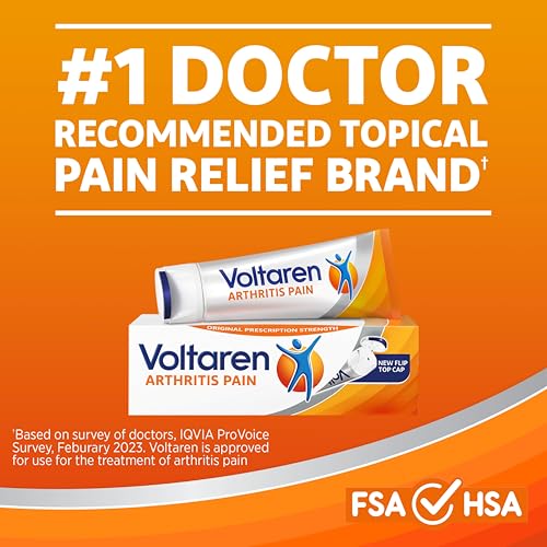 Voltaren Arthritis Pain Relief Gel, Diclofenac Sodium, 1% (NSAID), Clinically Proven Powerful Pain Reliever with Easy Open Flip Top Cap, No Prescription Needed, 5.3oz Voltaren Au supplements