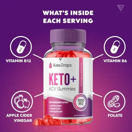 (5 Pack) Keto Drops ACV Gummies, Ketodrops Keto ACV Gummies Advanced Weight Loss Fyvus Au supplements
