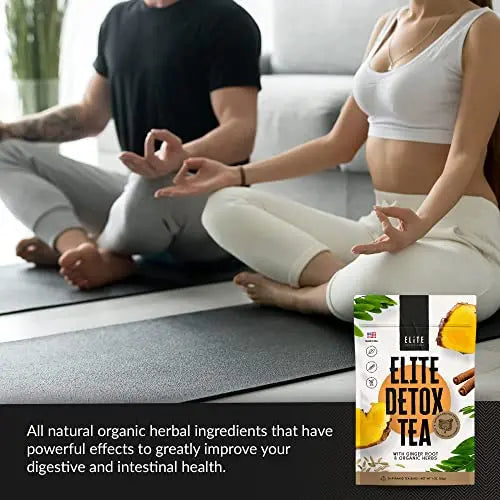 Elite Detox Tea: Natural Organic 7-Herbal Blend for Gentle Cleansing as Needed. Bloating Tea Elite Source Labs Au supplements