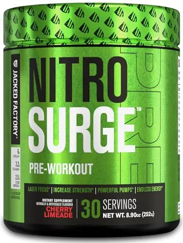 NITROSURGE Pre Workout Supplement - Endless Energy, Instant Strength Gains Jacked Factory Au supplements