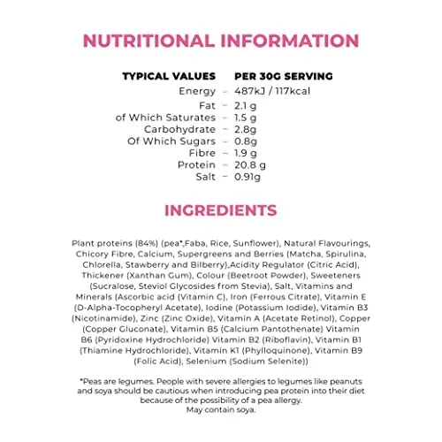 Mighty Ultimate Vegan Protein Powder, Super Berry Flavour, (17 Servings, 510g Bag without Scoop) MIGHTY Au supplements
