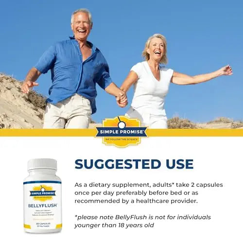Simple Promise - BellyFlush - Detox and Colon Cleanse - Supports Digestive Health, 60 Capsules Simple Promise Au supplements