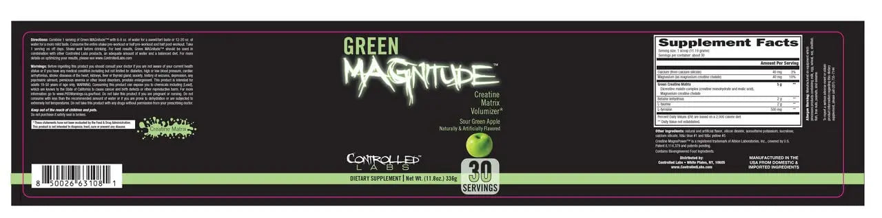 CONTROLLED LABS Green Magnitude Supplement, Synergistic Creatine Formula Powder CONTROLLED LABS Au supplements