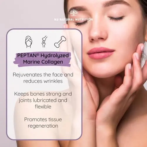 Marine Collagen with Hyaluronic Acid for Skin Care, Hair Care, Joints. Magnesium, Vitamin C. Hydrolysed Collagen Supplements N2 Natural Nutrition Au supplements