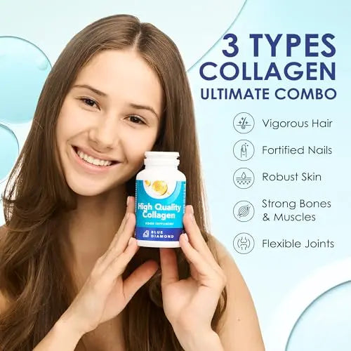 Premium 90 Marine Capsules - 530mg Natural Marine Collagen with Porcine & Bovine Collagen BLUE DIAMOND Au supplements