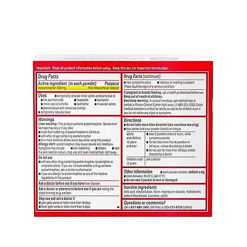 Tylenol Extra Strength Dissolve Packs, 500 mg Acetaminophen Pain Reliever & Fever Reducer Tylenol Au supplements
