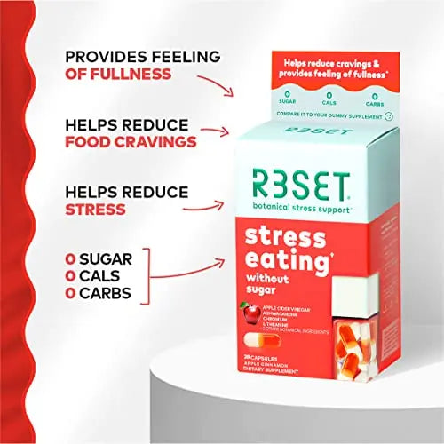 R3SET Stress Eating Daily Supplement Capsules – Apple Cinnamon – 28ct R3SET Au supplements