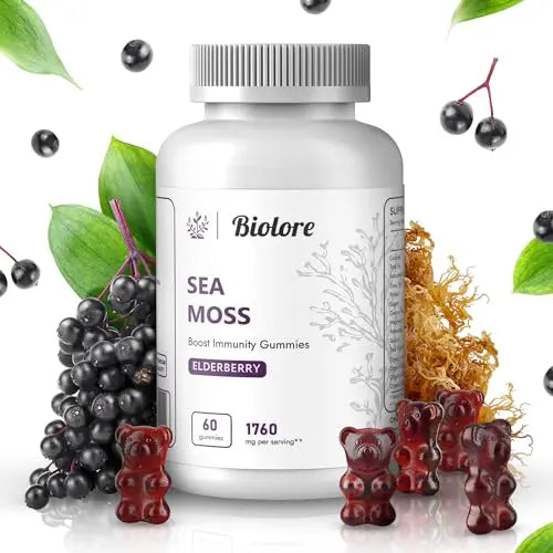 Biolore Sea Moss Gummies with Elderberry, Contains Irish Sea Moss, Organic Extract Biolore Au supplements
